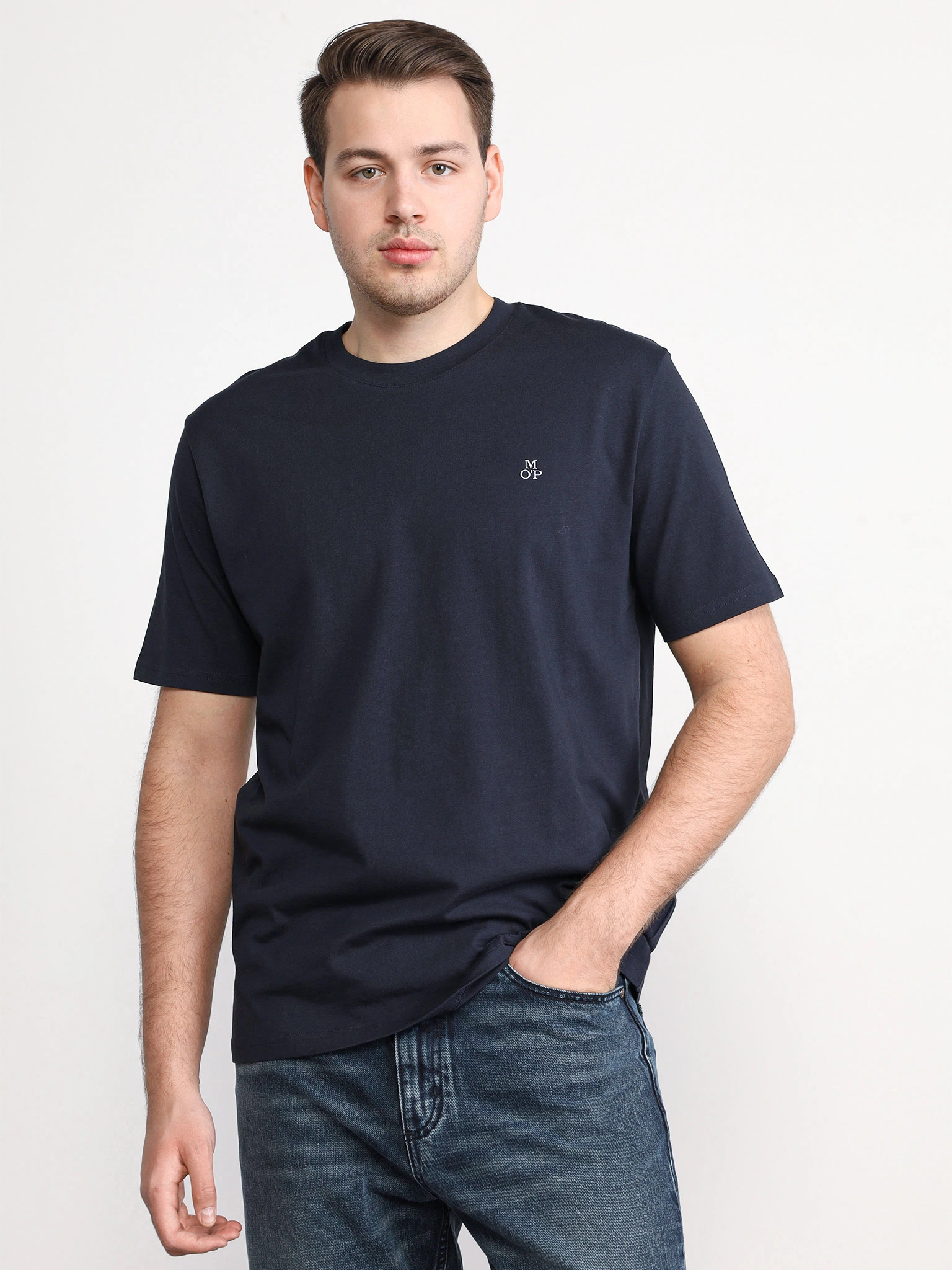 Футболка темно-синего цвета из хлопка